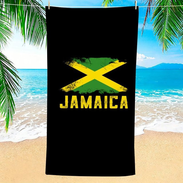 JMG Household Supplies Strandhandtuch Jamaika Flagge aus Mikrofaser, schnelltrocknend und sandfrei, Multicolor, B: 60 cm, H: 35 cm - Bild 1