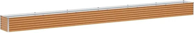 vidaXL Hochbeet aus verzinktem Stahl in Hellbraun, B: 582 cm, T: 50 cm, H: 36 cm - Bild 1