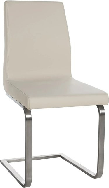 DELUKE Esszimmerstuhl NERAM in Creme mit Kunstleder und Edelstahl-Untergestell, B/T/H: 40 x 50 x 90 cm - Bild 1