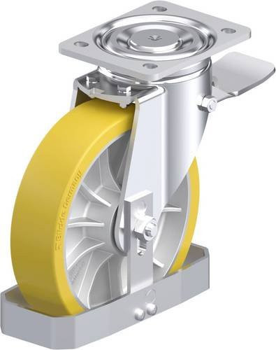 Blickle Stahlblech-Lenkrolle LH-ALTH 202K-ST-FS in Silber mit 200 mm Rad-Durchmesser und 900 kg Tragfähigkeit - Bild 1