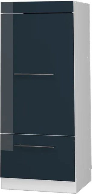 Vicco Mikrowellenschrank Fame-Line Küchenregal in Weiß und Dunkelblau Hochglanz mit Schublade und Soft-Close-Türen, B/T/H: 60 x 55,03 x 153,6 cm - Bild 2