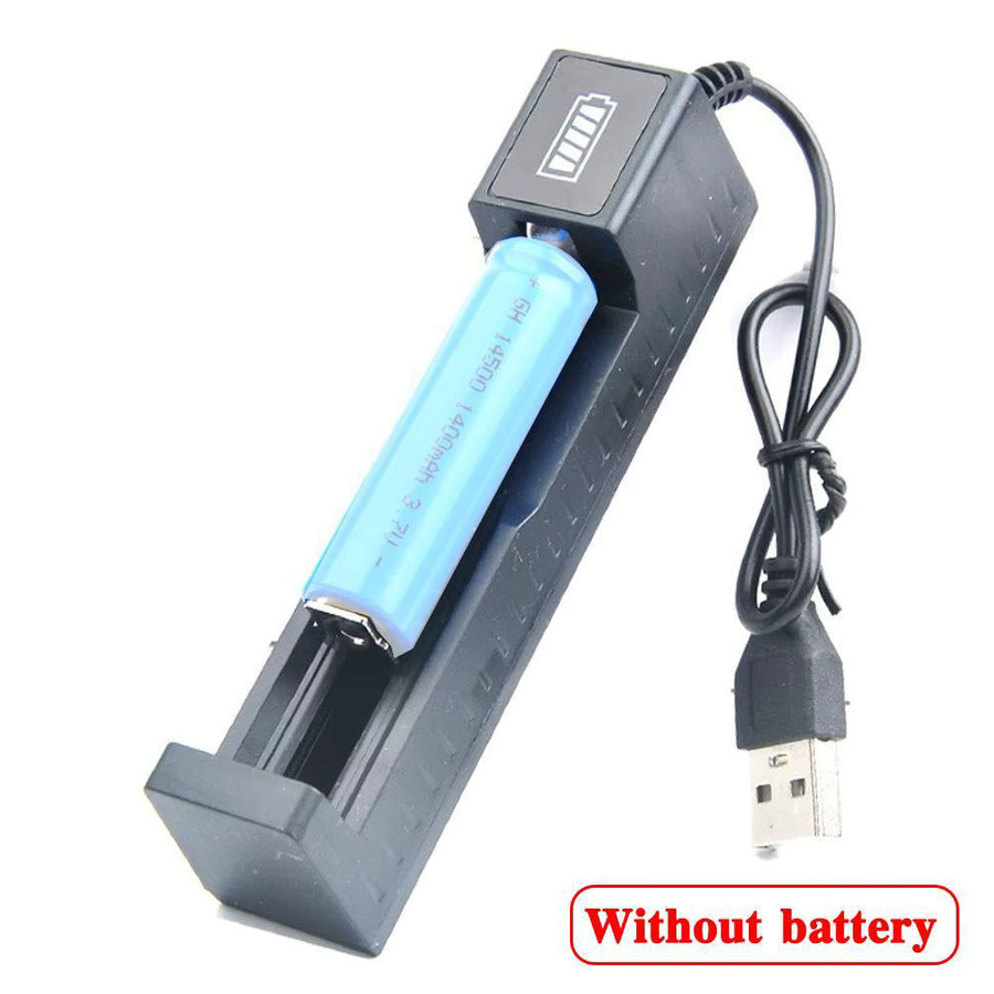 USB DC5V Smart Ladegerät Adapter mit LED für wiederaufladbare Batterien 10440 14500 16340 16650 14650 18650 in Schwarz - Bild 2