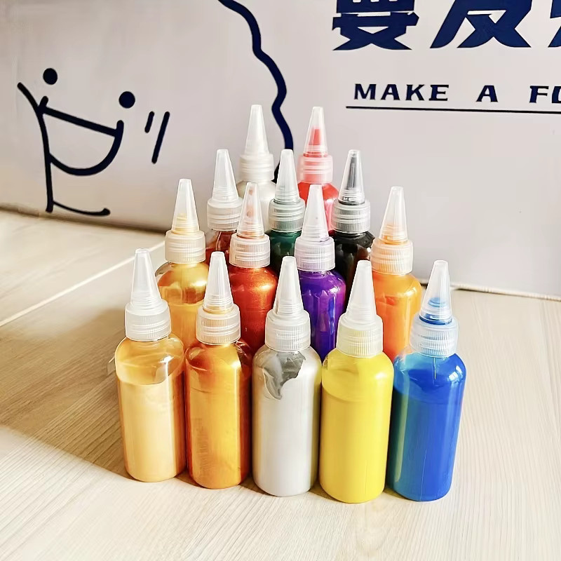 Goldenes Acryl-Metallic-Pigment wasserfeste Farbe für Graffiti und Kunstwerke in Gelb mit Perlglanz-Effekt - Bild 3