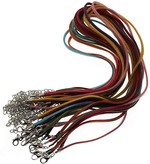 SUMOORL Lederband Halskette, Wildleder, 3 mm, Bunt - Bild 1