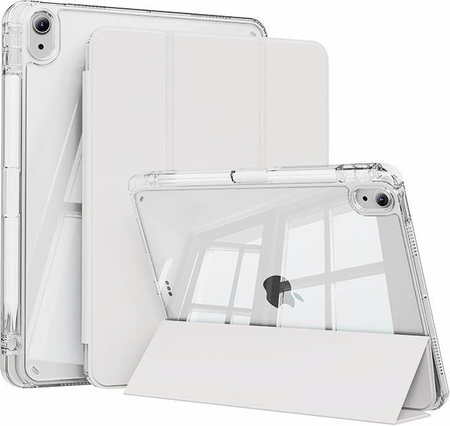 QINGLONG GOODS Schutzhülle für iPad 11. Generation 2025 und iPad 10. Generation 10,9 Zoll mit Stifthalter und klarer Acryl-Rückseite, Transparent - Bild 1