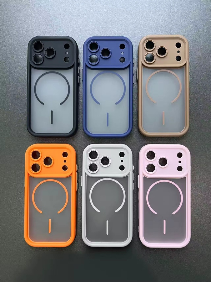 Magnetische iPhone Schutzhülle mit Wärmeableitung und MagSafe Kompatibilität, Matt und Transparent, Orange - Bild 3