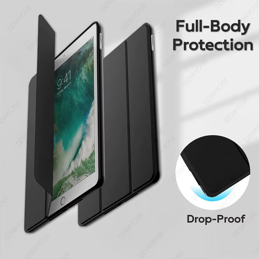 DZSWYCASE Schutzhülle für iPad 5. und 6. Generation sowie iPad Air 1 und 2 (9,7 Zoll) mit Stifthalter und transparenter Rückseite, Auto-Wake/Sleep-Funktion - Bild 3