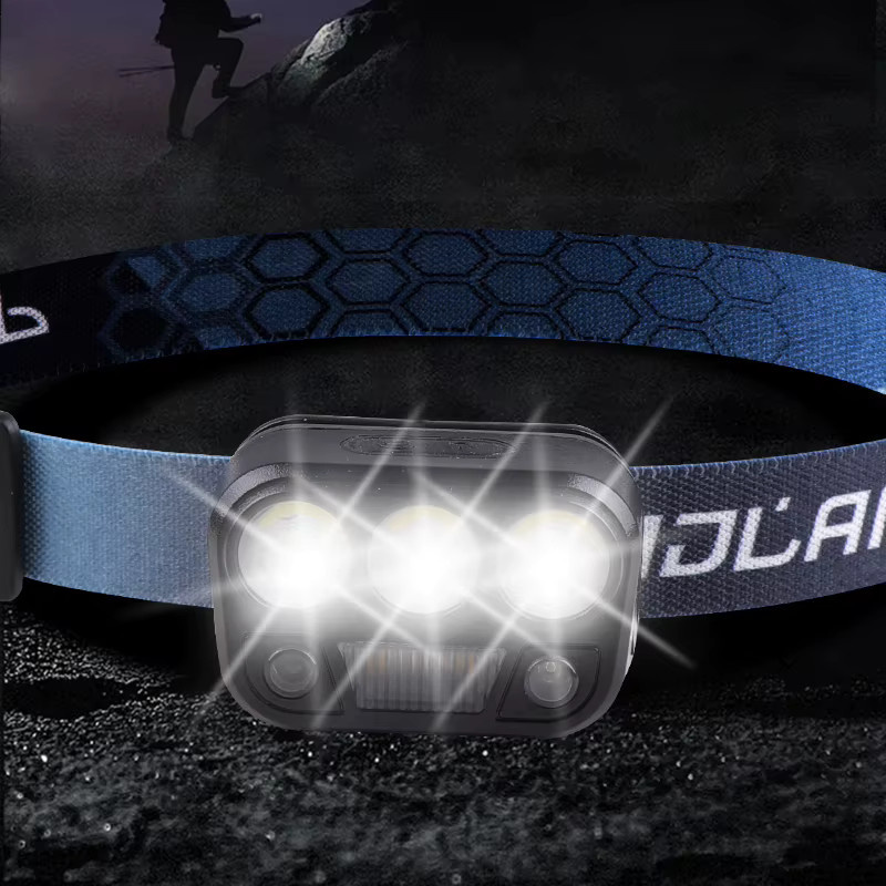 JIASHUAIXIN XTE LED Starker Scheinwerfer mit Rotlicht-Warnfunktion, Wiederaufladbarer 5-LED Outdoor-Flutlicht in Schwarz und Rot - Bild 3