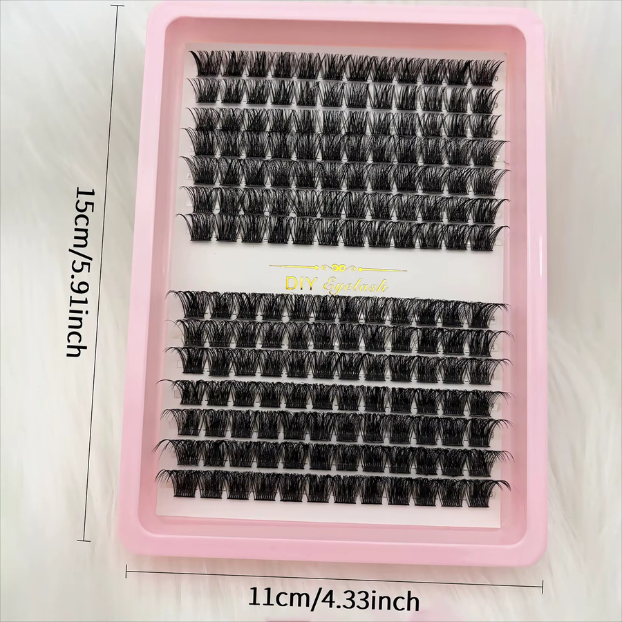 JIEFUXIN D Curl Lash Clusters Wimpernverlängerung, 8–16 mm, Black, Natürlich - Bild 4