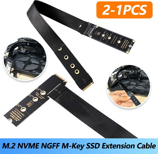 Dual Protocol PCIe 4.0 M.2 M Key NVMe Riser Karte und SSD Adapter für 2230 2242 2260 2280 M.2 PCI-e / M2 NGFF SATA SSD in Schwarz - Bild 1