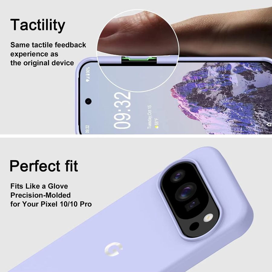 Hautfreundliche Flüssig-Silikon Handyhülle für Google Pixel 11 Pro 10 Pro XL 9 8 7 6 10A 9A 8A 7A in Grau und Lila - Bild 6