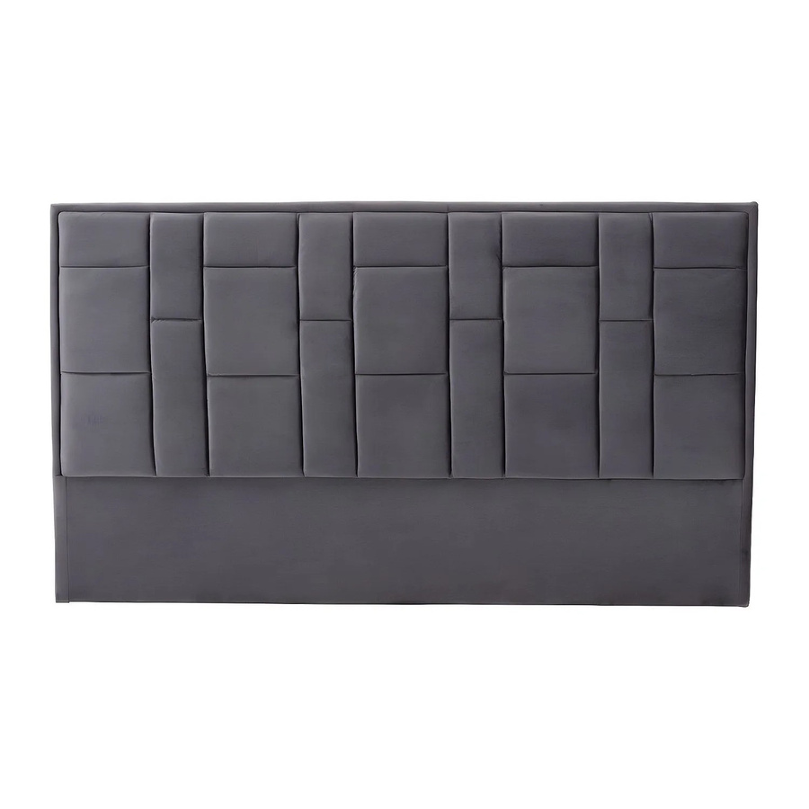 Vente-unique Bettkopfteil Hermine in Grau, Art déco Design aus Samt und Kiefernholz, Breite: 160 cm, Höhe: 110 cm, Tiefe: 8 cm - Bild 2