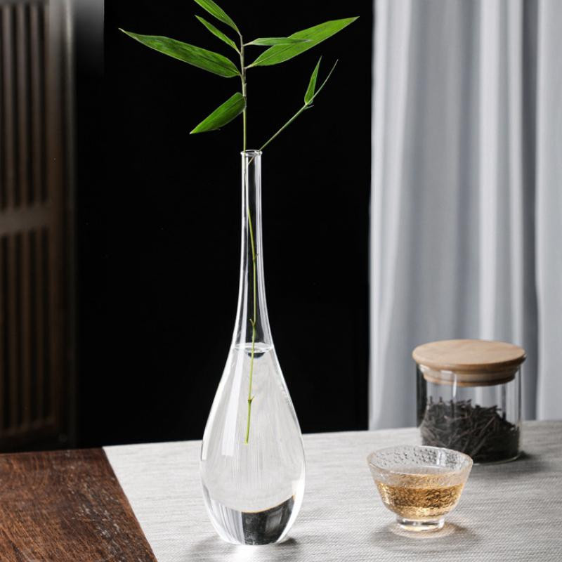 Yiran Furniture Glasvase im japanischen Stil, transparenter Hydrokultur-Blumenbehälter in Zen-Optik - Bild 3