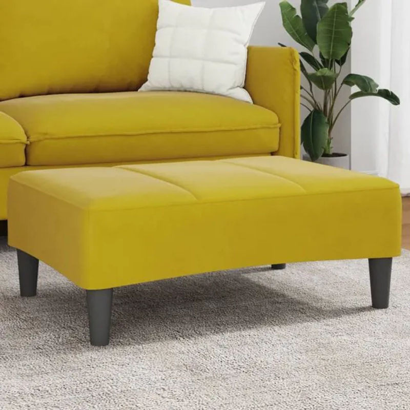 Fußhocker Vidaxl aus Samt in Gelb, B/T/H: 77 x 55 x 31 cm - Bild 1