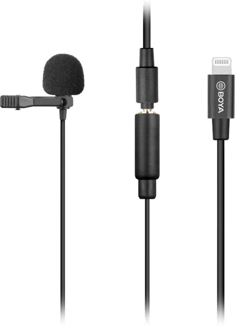 Boya BY-M2 Lavalier Mikrofon mit Lightning und 3,5 mm Klinke in Schwarz - Bild 1