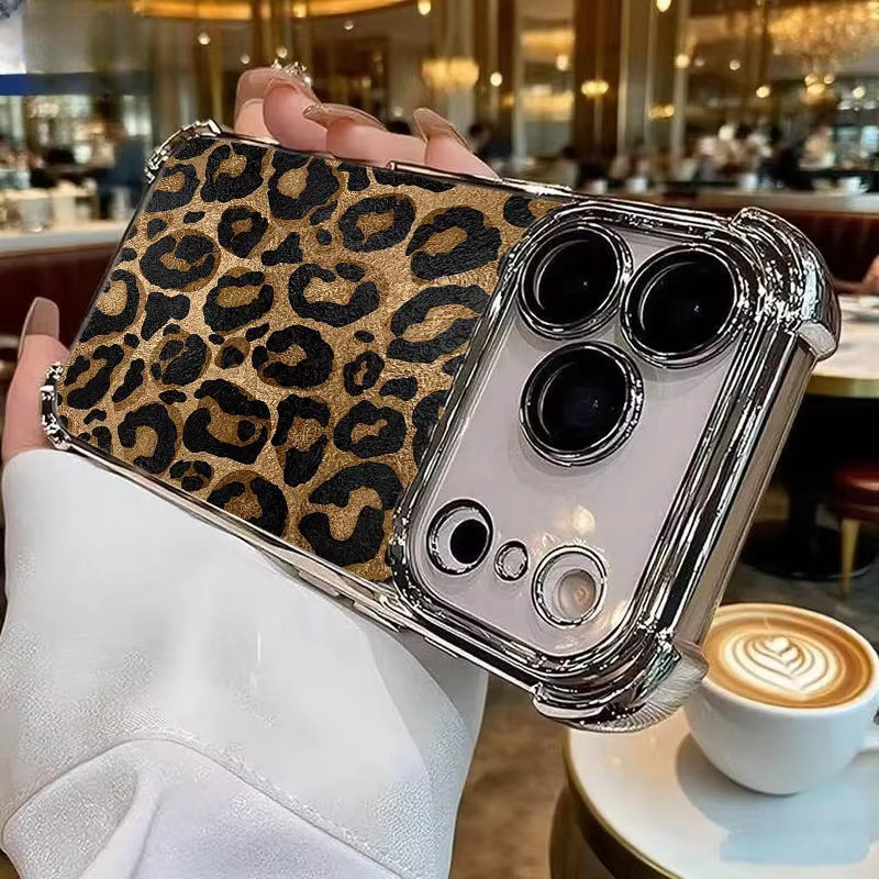 Luxuriöse Handyhülle mit goldenem Leopardenmuster für Xiaomi Redmi Note und Xiaomi Serie in Gold und Schwarz aus galvanisiertem TPU - Bild 2