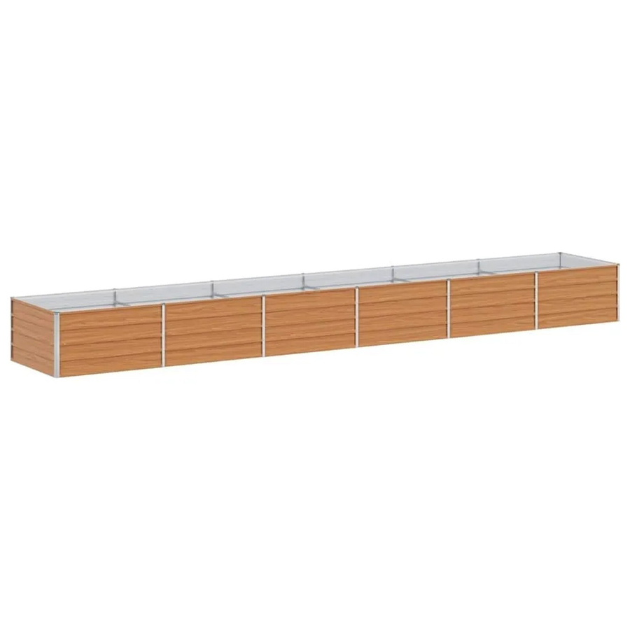 vidaXL Hochbeet aus verzinktem Stahl in Hellbraun, B/T/H: 480 x 80 x 45 cm - Bild 2