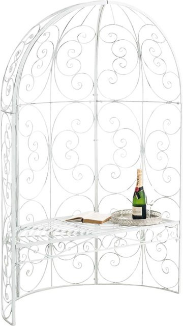 TPFGarden Halbpavillon Rosalia mit Sitzbank aus Metall in Antik Weiß, B/T/H: 120 x 58 x 178 cm - Bild 1