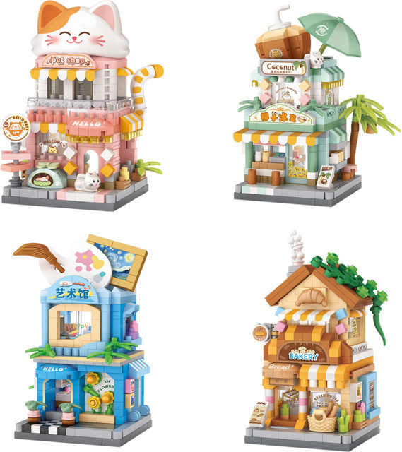 LOZ Micro Diamond Street Scene, Pet Shop Coconut Ice Shop, Bausteinset - Bild 1