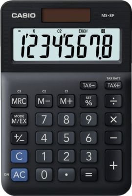 Casio Tischrechner MS-8F in Schwarz mit 8 Stellen, LC-Display, Batterie- und Solarbetrieb, B/H/T: 10,1 x 14,85 x 2,76 cm - Bild 2
