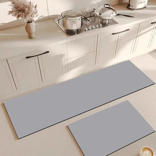 VIKAMA Minimalistische Küchenbodenmatte, Rutschfeste und Ölabsorbierende Fußmatte für Badezimmer und Veranda, Rechteckig, B/T: 60 x 40 cm - Bild 1