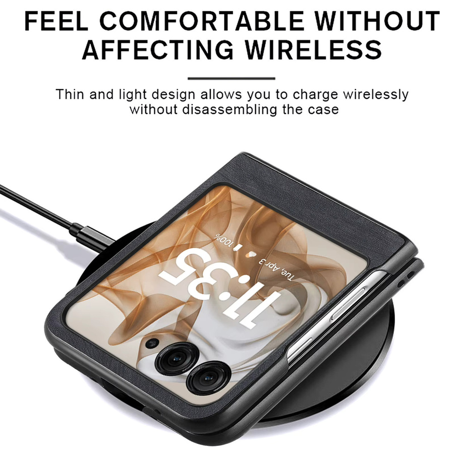 Retro Luxus Handyhülle aus PU-Leder für Motorola MOTO Razr in Schwarz - Bild 5