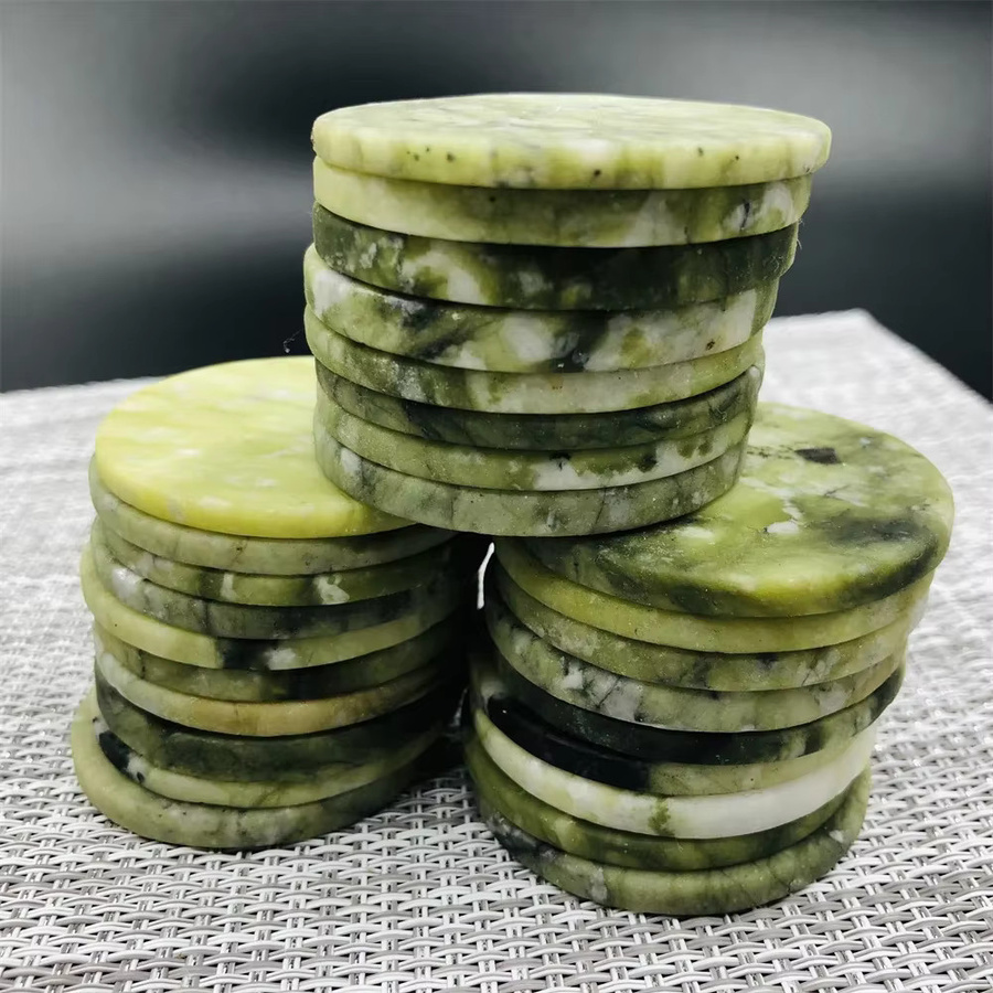 Natürliche grüne Jadesteinscheiben in runder Form für die Wimpernverlängerung - Bild 2