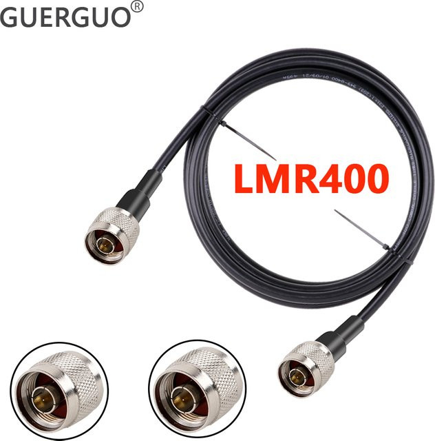 GuerGuo HF-Koaxial Verlängerungsbrücke N-Stecker auf N-Stecker Buchse LMR400 50 Ohm Schwarz - Bild 1