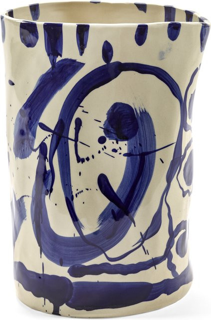 Serax Sophia Vase aus Steinzeug in Blau mit organischen Silhouetten für Schnittblumen - Bild 1