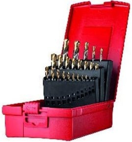Dormer Kurzbohrer Set und Kernbohrer Set 24-teilig mit TiN-Beschichtung in Rot - Bild 1
