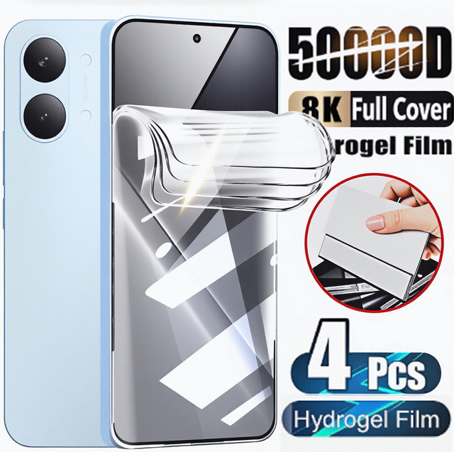 4 Stück Hydrogel-Displayschutzfolie für Xiaomi POCO X8 Pro X7 X6 X5 X4 GT X3 M7 M6 Pro F8 Ultra F7 Pro F6 C75, transparent - Bild 1
