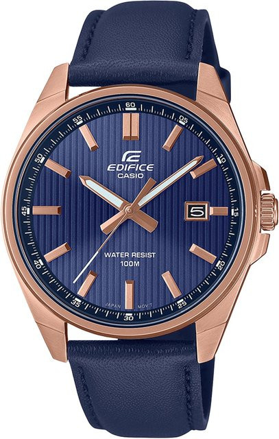 Casio Edifice Armbanduhr, Quarz, Edelstahl, Blau, 43 mm, Damen - Bild 1