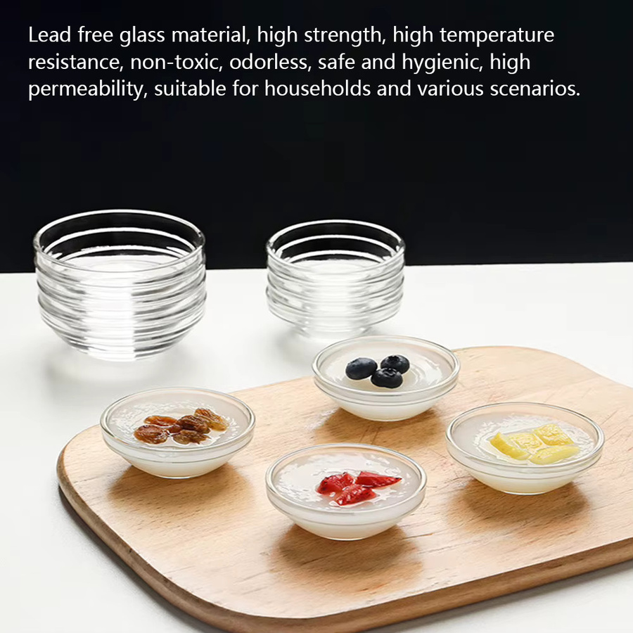 Aihogard Dessertschalen aus Glas, runde Mini-Pinch-Schalen, transparent - Bild 3