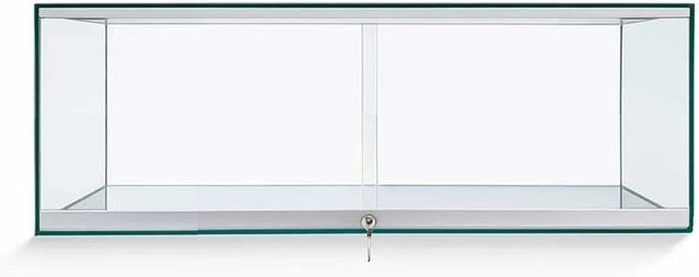 K-Möbel Handgefertigte Kunstvitrine aus Glas mit Schiebetüren und Schloss, B/T/H: 100 x 37 x 36 cm - Bild 1