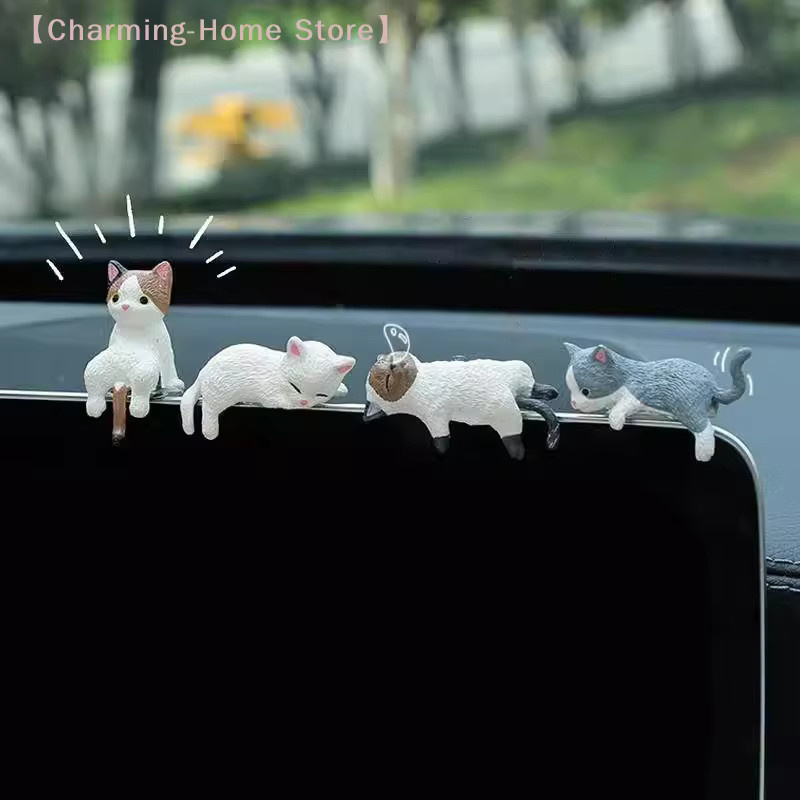 SHIDWJ Schlafende Katzenfigur, Auto-Ornamente, 5-teiliges Set - Bild 1