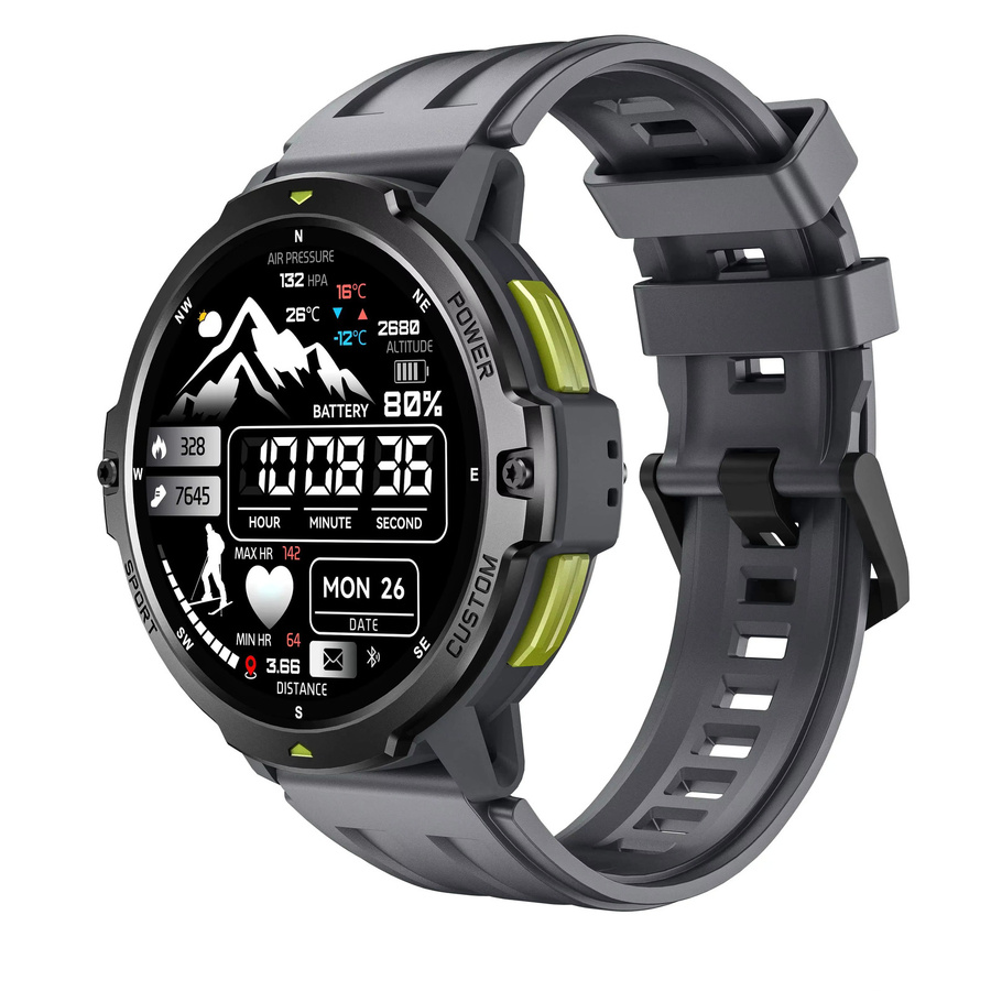 LEADOYS Smartwatch, GPS, Schwarz, Kunststoff, Herren - Bild 5