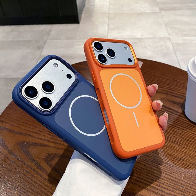 Zweifarbige MagSafe-Handyhülle für iPhone 17 Pro Max Air in Blau mit mattem Hartschutz und magnetischer kabelloser Ladefunktion - Bild 1