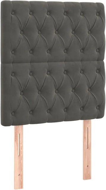 vidaXL LED Kopfteil aus Samt in Dunkelgrau mit USB-Ladeport und integrierter Beleuchtung, B/T/H: 128 x 80 x 7 cm - Bild 1