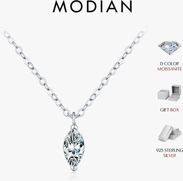 MODIAN D Halskette, 925 Silber, Moissanit, Damen - Bild 1