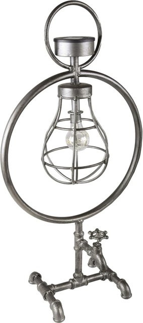 DELUKE Solar-Leuchte JENA LED Tischlampe für Garten und Terrasse, Schwarz, H: 72 cm, B: 21 cm, T: 32 cm - Bild 1