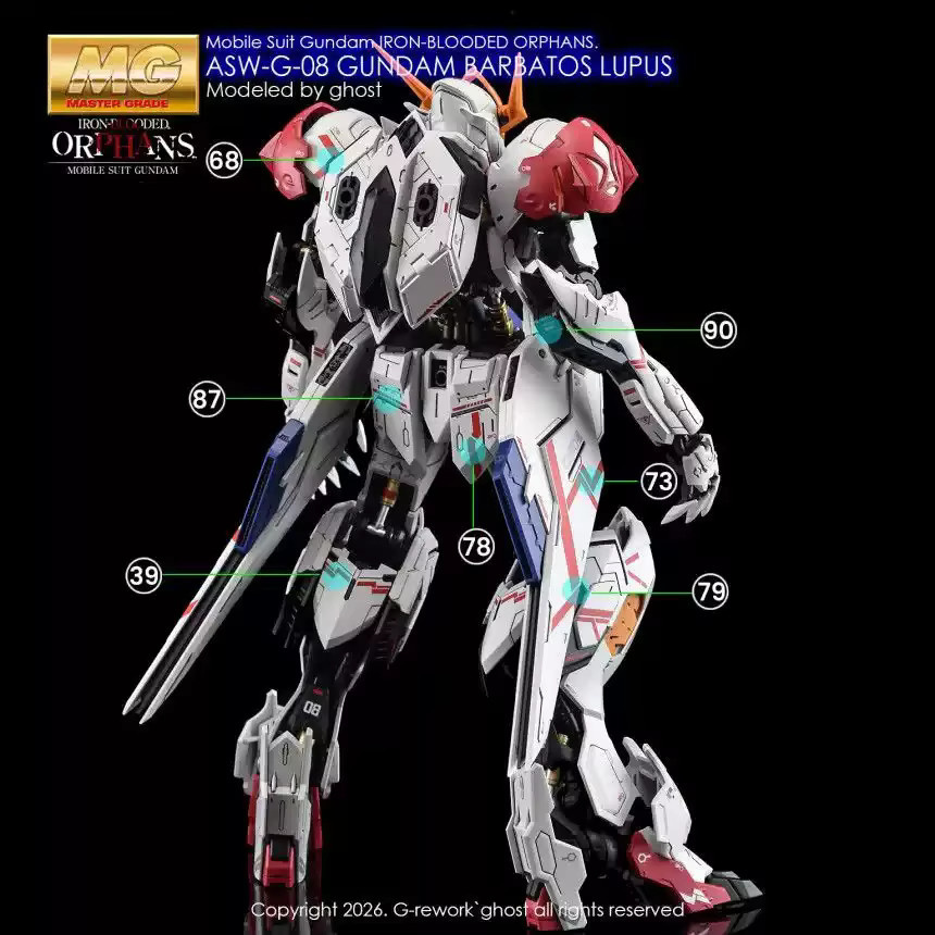 YAN Wasserschiebeaufkleber für MG ASW-G-08 Barbatos LUPUS, DIY Mod Upgrade Zubehör - Bild 3