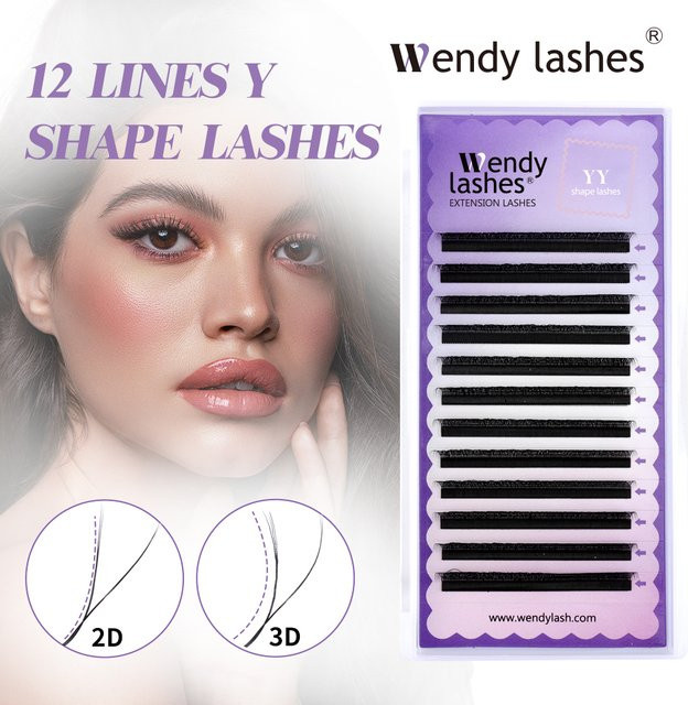 Wendy Lashes Wimpernverlängerung 2D/3D YY-Form, Schwarz Braun, C/D-Locken - Bild 1