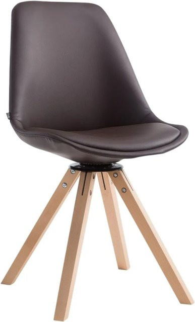 DELUKE Besucherstuhl OSAKA Konferenzstuhl aus Kunstleder in Braun B: 48 cm, T: 56 cm, H: 84 cm - Bild 1