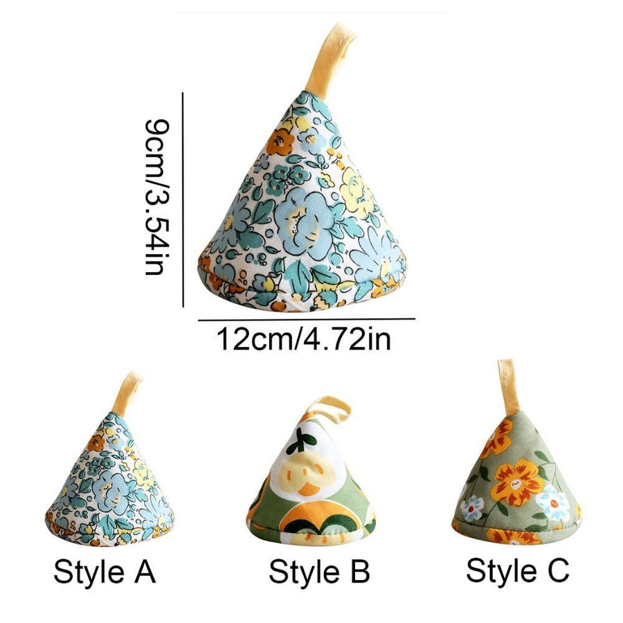 Dreieckiger Topflappen mit Blumendruck aus Polyester in Multicolour mit Aufhängeschlaufe und rutschhemmender Oberfläche - Bild 3