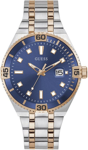 Guess Herrenuhr, Quarz, Edelstahl, Blau, 45 mm - Bild 1