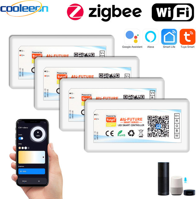 Tuya Zigbee Wifi LED Controller Smart Dimmer für RGBW RGBCCT LED Streifen, kompatibel mit Alexa und Google Home, inklusive Fernbedienung - Bild 1