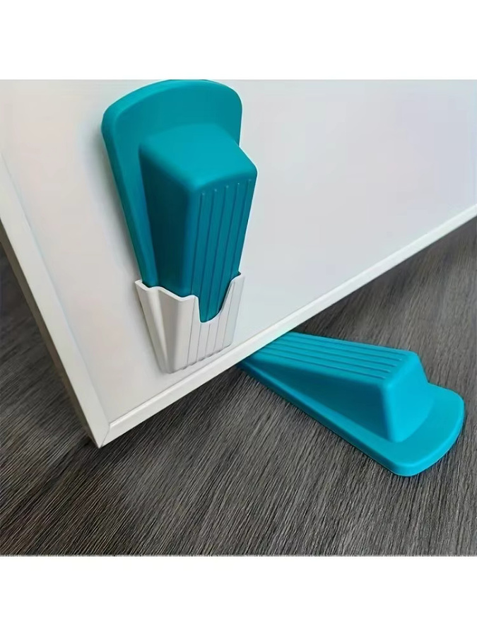 Silikon-Sicherheits-Türstopper aus Metalllegierung und Gummi in Braun mit rutschfester Basis für schwere Türen - Bild 3