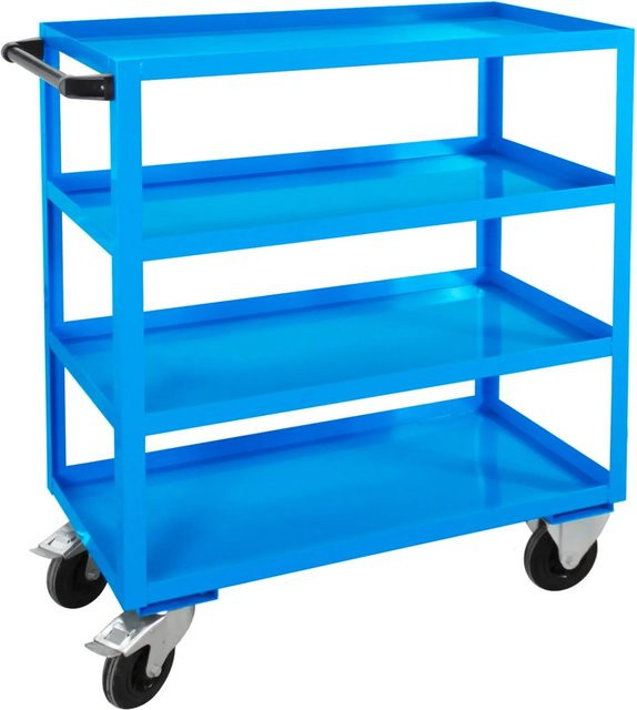 PROREGAL Tischwagen mit 4 Etagen und Wanne in Lichtblau, H x B x T: 125 x 100 x 50 cm, Traglast 200 kg - Bild 1