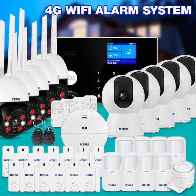 KERUI G34 Alarmsystem-Kit mit 4G und WIFI für Tuya Smart Life, Einbruchalarm mit 3 verkabelten Verteidigungszonen und 433 MHz PIR-Sensor - Bild 1