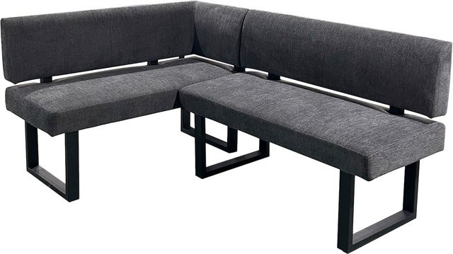 Eckbankgruppe byLIVING VANCOUVER in Anthrazit mit Armlehnen aus Webstoff und Stahl, B/H/T: 182 x 125 x 181,5 cm - Bild 1